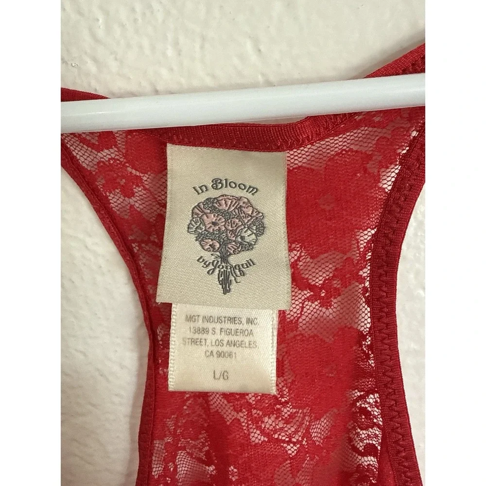In Bloom Jonquil Nightie Size Large Red Lace Chemise Slip Dress Sexy Lingerie
